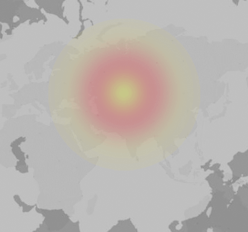 Mapa de áreas con más reportes de fallas de Blue Telecom